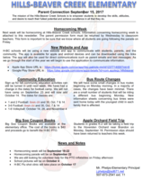 September 15 Elementary News