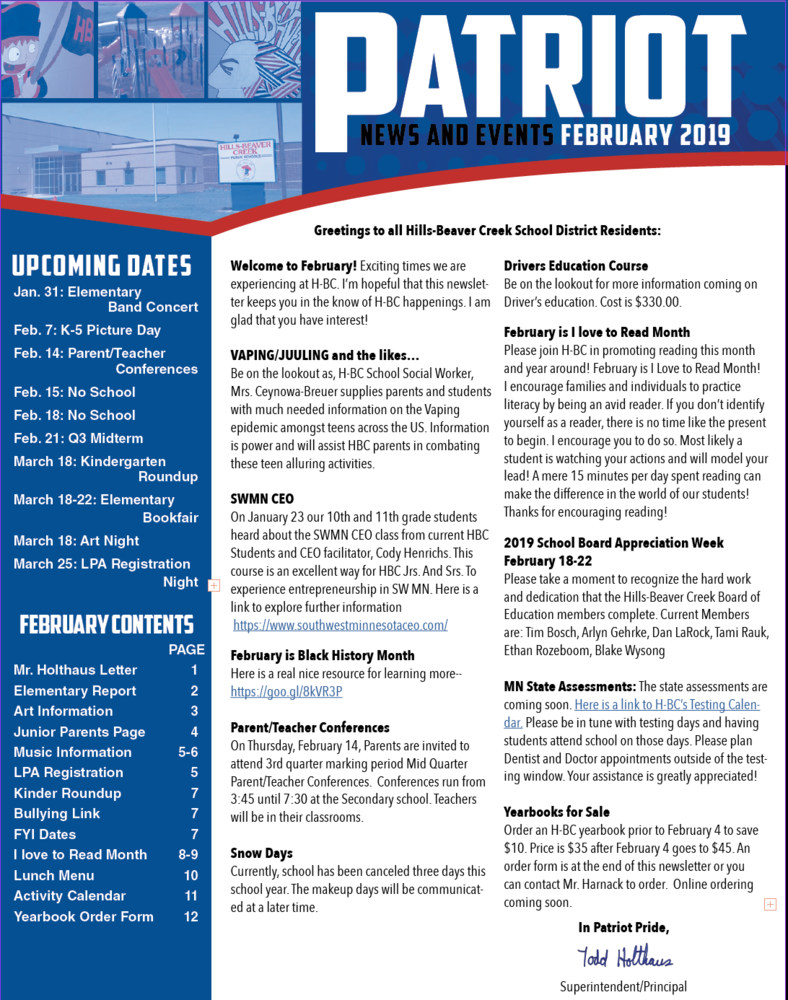 February Newsletter